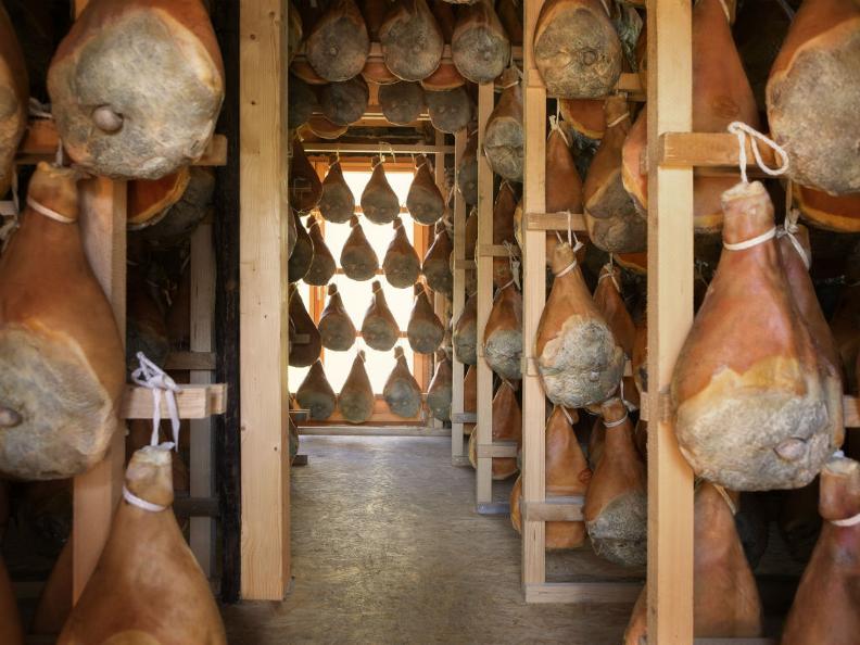 Image 1 - Refining cellar of Prosciutto Crudo Piora with observation point 